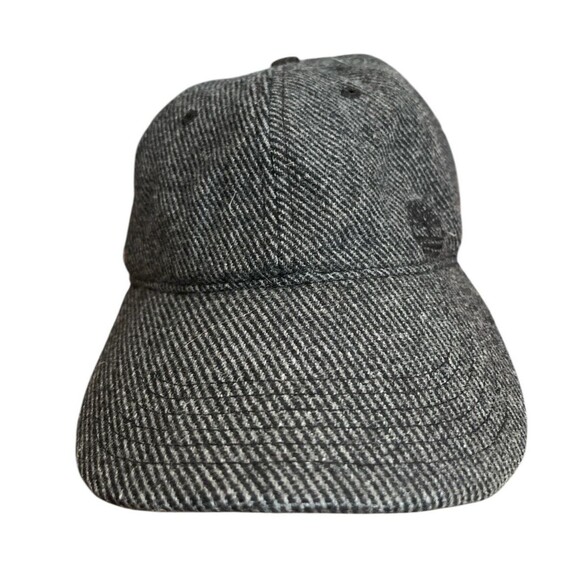 Vintage Timberland Men's Strap Back Hat Tweed Wool Blend Quilted Lining Leather - Picture 2 of 7